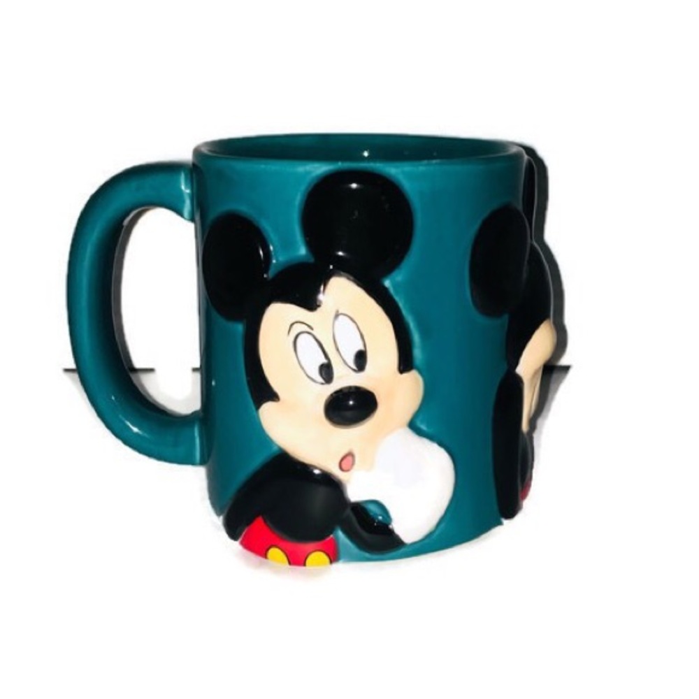 Vintage Disney Mickey Mouse Blue 3D Expression Mug - Picture 1 of 5